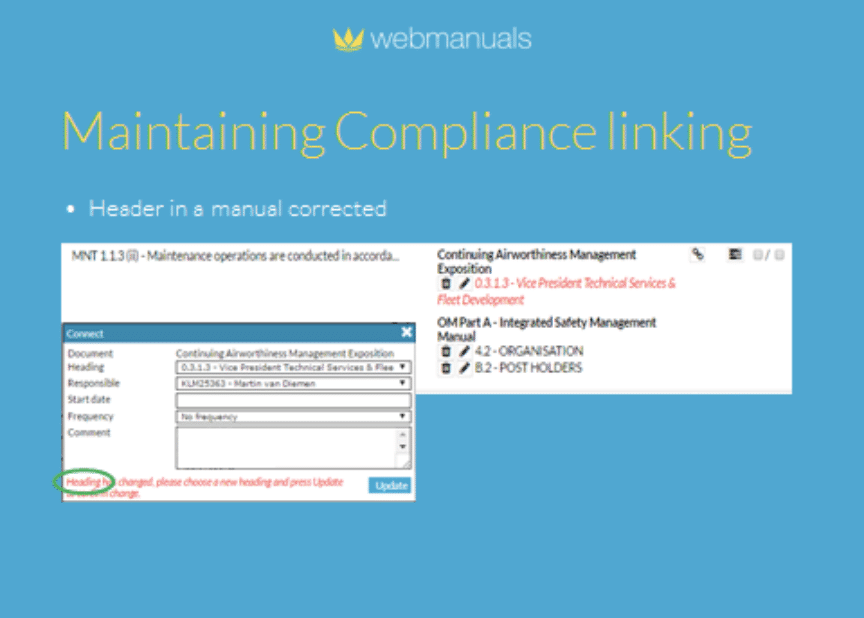 Web Manuals Maintaining Compliance Linking