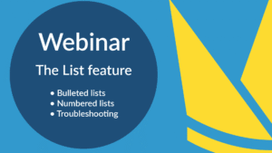 Web Manuals - List feature - Bulleted and Numbered lists webinar