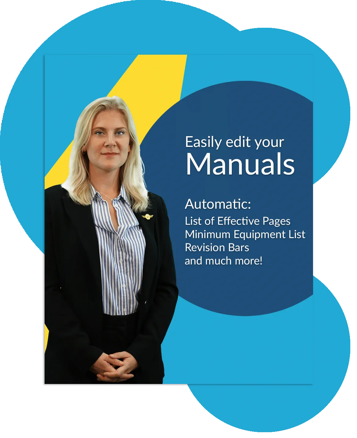 write aviation manuals with the web manuals editor. Includes automatic list of effective pages, minimum equipment list and revision bars!