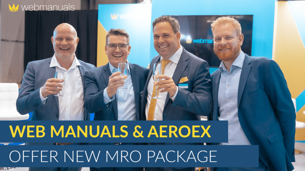 Martin Lidgard and Richard Sandström representing the document management system Web Manuals built for aviation together with representatives from AeroEx join forces together